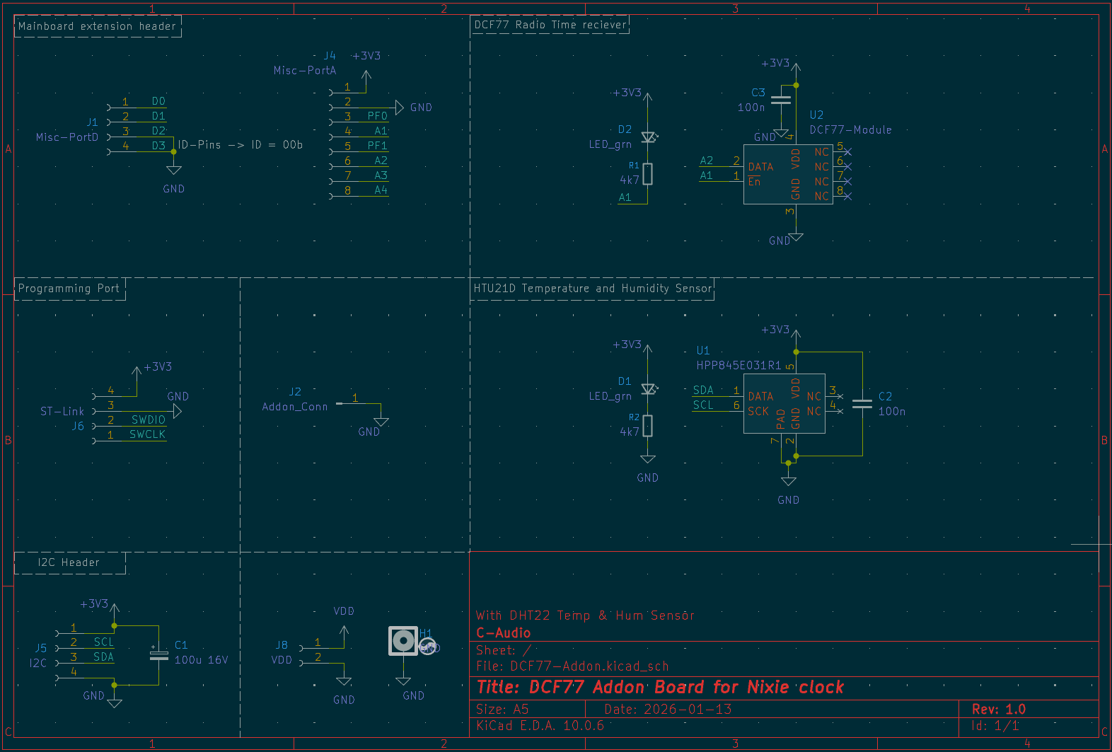 DCF77 Addon Board Schematic